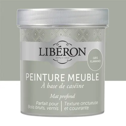 Peinture meuble et boiserie Caséine LIBERON gris flamant mat 0.5 l - LIBERON Prix Réduit