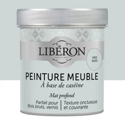 Peinture meuble et boiserie Caséine LIBERON gris nuée mat 0.5 l - LIBERON Bon Plan