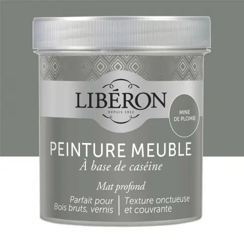 Offre Limitée Peinture meuble et boiserie Caséine LIBERON mine de plomb mat 0.5 l - LIBERON