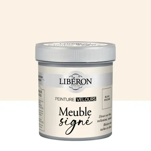 Prix Bas Peinture meuble et boiserie Meuble signé LIBÉRON blanc poudré velours 0.5L - LIBERON