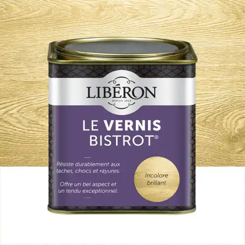 Vernis meuble et objet Bistrot® LIBERON, incolore brillant, 0.5l – LIBERON Expédition Rapide