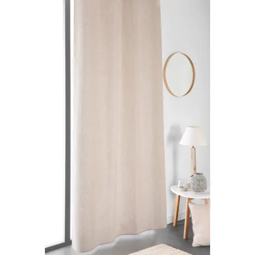 Meilleur Choix Rideau esprit naturel à galon fronceur - Beige - 135x260 cm - Coton/Lin - LINDER