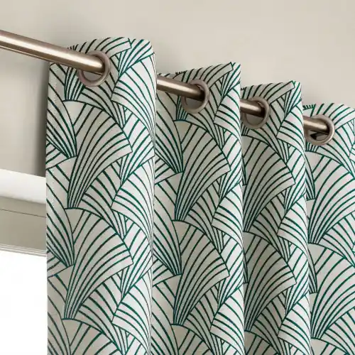 Rideau tamisant, Ardeco vert l.135 x H.250 cm LINDER – LINDER Dernière Chance