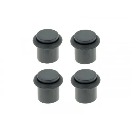 Offre Du Jour Lot de 4 butées de porte à visser CHRISLIGNE Bu268lx4/101e aluminium noir Diam.2 x H.2.5 cm - LINEA BERTOMANI