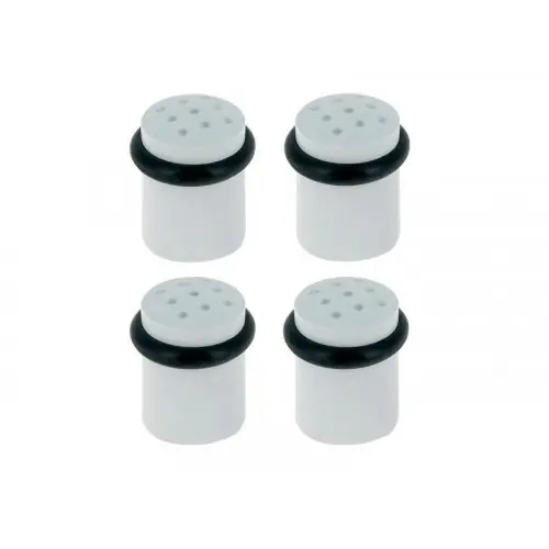 Lot de 4 butées de porte à visser CHRISLIGNE Bu271lx4/51e aluminium blanc Diam.2.8 x H.4 cm - LINEA BERTOMANI Certifié