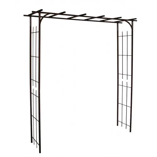 Acheter Direct Arche de jardin – modèle Pergola – tube avec pieds carré 20cm – 187x40x198cm – noir charbon – Louis Moulin