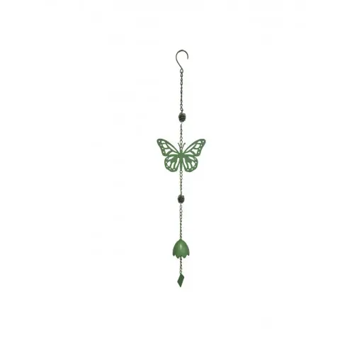 Top Vente Carillon papillon vert pâle 17,5 x 6,5 x 92 cm – acier époxy – cloche décorative – Louis Moulin