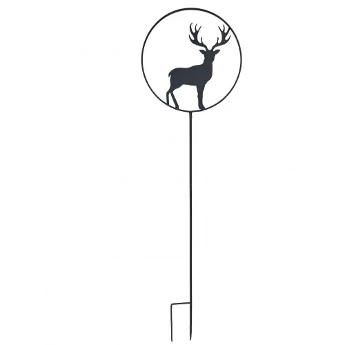 Expédié Aujourd'hui Déco de jardin à piquer en forme de cerf - 35x122,5cm - anthracite - Louis Moulin