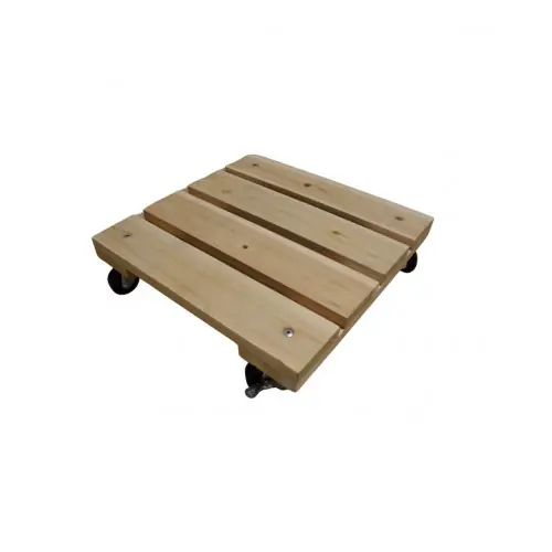 Essentis roule plante bois brut 30 x 30 cm - 4 roulettes - charge 70 kg - Louis Moulin Marque
