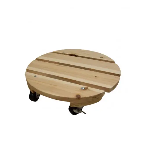 Essentis roule plante bois naturel Ø 30 cm - 4 roulettes - charge 70 kg - Louis Moulin Must-Have