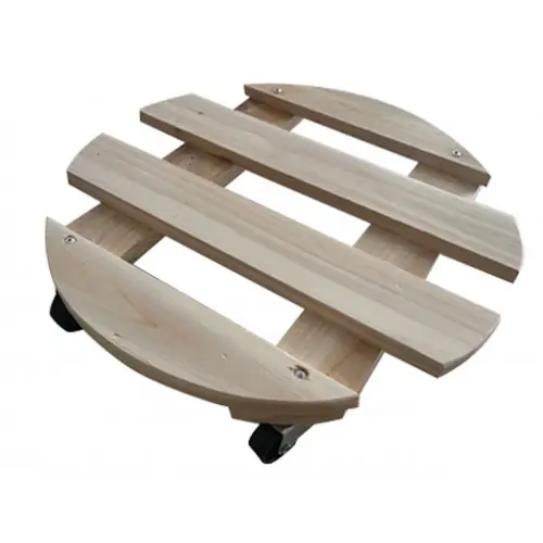 Vente Directe Essentis roule plante bois naturel Ø 37,5 cm – 4 roulettes – charge 80 kg – Louis Moulin