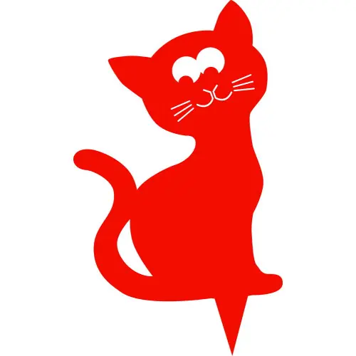 Figurine à piquer chat orange brique – 24×16 cm – Acier époxy – Louis Moulin Quantité Limitée