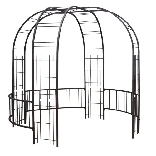 Kiosque premium tube CAR25 fer vieilli - 265x250 cm - Acier époxy - Louis Moulin Top Vente
