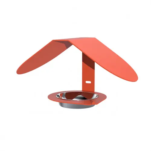Mangeoire à oiseaux Alizé terracotta 30 x 17 x 15 cm - acier époxy - fixation murale ou suspendue - Louis Moulin Certifié