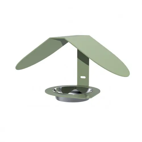 Offre Exclusive Mangeoire à oiseaux Alizé vert pâle 30 x 17 x 15 cm - acier époxy - fixation murale ou suspendue - Louis Moulin