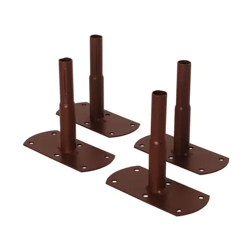 Pack 4 pieds tube ROND20 à visser fer vieilli - 13x6x12 cm - Acier époxy - Louis Moulin Super Prix