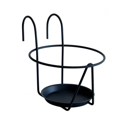 Porte-pot Essentis noir Ø 22 cm - soucoupe intégrée - charge 15 kg - Louis Moulin Acheter Direct
