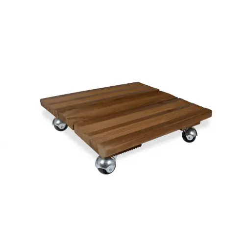 Roule plante BOIS carré naturel - 40x40 cm - Bois - Louis Moulin Nouveauté