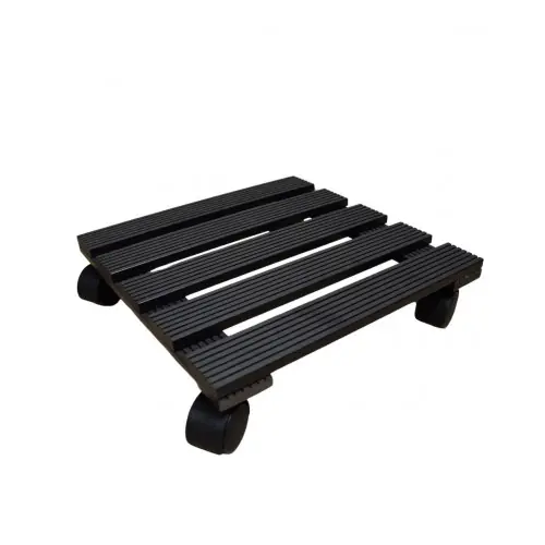 Bon Marché Roule plante carré noir 30 x 30 cm – acier époxy – 4 roulettes avec frein – Louis Moulin