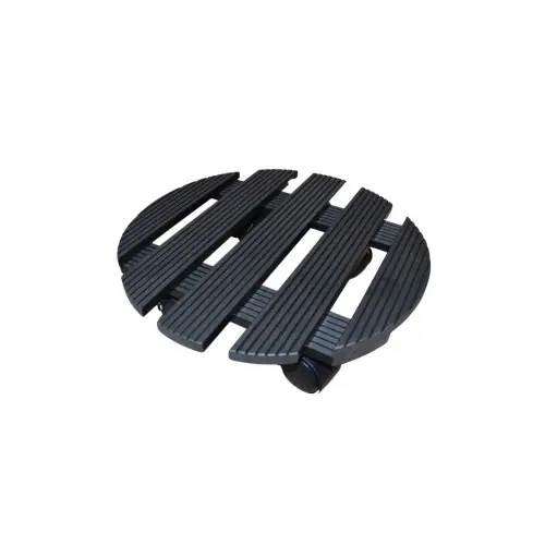 Seulement Aujourd'hui Roule plante rond noir 30 x 30 cm - acier époxy - 4 roulettes avec frein - Louis Moulin