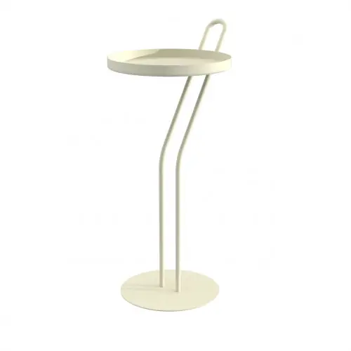 Top Vente Sellette Angula beige 52 cm – plateau Ø 23 cm – acier époxy – Louis Moulin