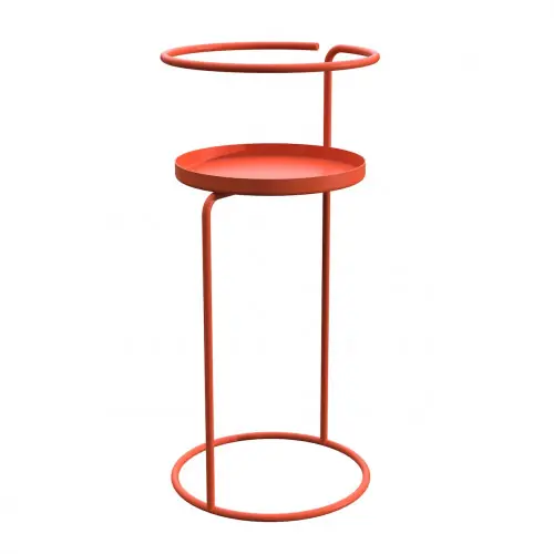 Sellette Cylindra terracotta 55 cm - plateau Ø 23 cm - acier époxy - Louis Moulin Offre Limitée