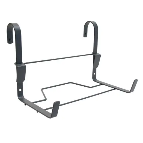 Support jardinière crochet fer plat anthracite - 35x18 cm - Acier époxy - Louis Moulin Vente Directe