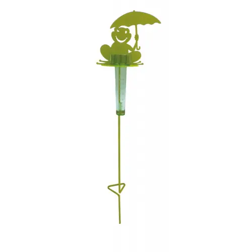 Prix Promo Support Pluviomètre à piquer grenouille vert anis - H. 1,16 m - Acier époxy - Louis Moulin