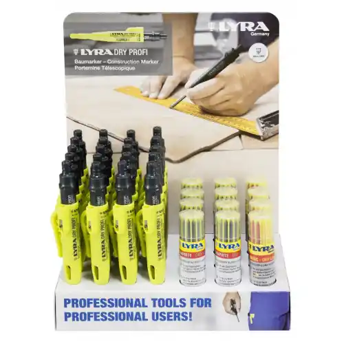 Usine Directe Box de 20 Crayons graphites Lyra Dry Profi + 8 étuis de 12 mines graphite 2B + 4 étuis de 12 mines couleurs - LYRA