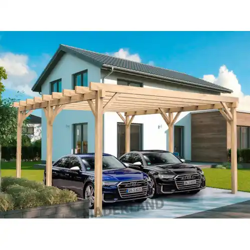 Vente Directe Carport en bois autoportant – modèle NÎMES – 1000 x 500 cm – Maderland