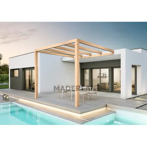 Top Vente Pergola en bois adossée – modèle BURGOS – 400 x 300 cm – Maderland