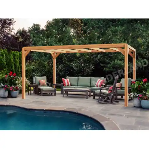 Prix Choc Pergola en bois autoportante – modèle ALICANTE – 600 x 300 cm – Maderland