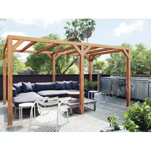 Nouveauté Pergola en bois autoportante – modèle FUENGIROLA – 500 x 300 cm – Maderland