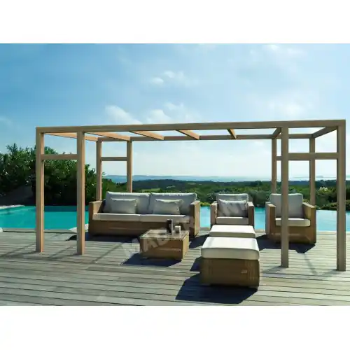 Pergola en bois autoportante - modèle GRANADA - 500 x 400 cm - Maderland Prix Choc