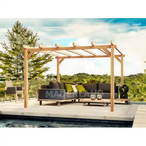 Dernière Chance Pergola en bois autoportante - modèle LINARES - 500 x 300 cm - Maderland