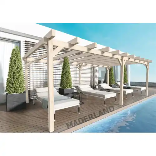 Dernière Chance Pergola en bois autoportante – modèle MARSELLA – 600 x 500 cm – Maderland