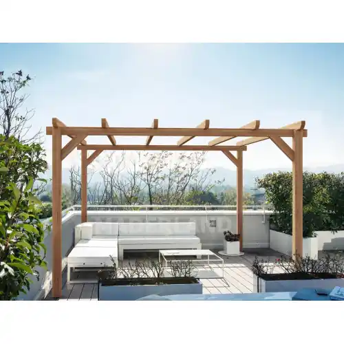 Pergola en bois autoportante - modèle SITGES - 600 x 300 cm - Maderland Promotion