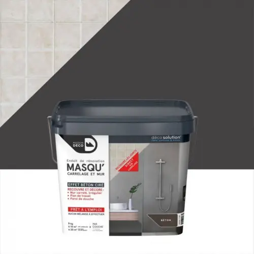 Enduit Masqu‘carrelage et mur MAISON DECO, Béton, 9 kg - MAISON DECO Offre Limitée