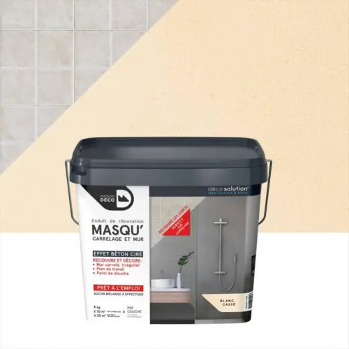 Enduit Masqu‘carrelage et mur MAISON DECO, Blanc cassé, 9 kg - MAISON DECO Promotion