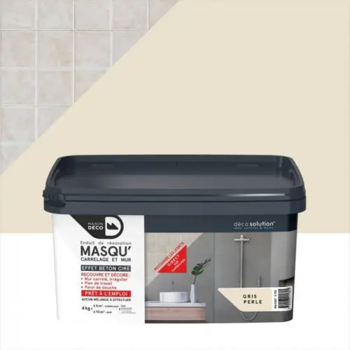 Expédition Rapide Enduit Masqu‘carrelage et mur MAISON DECO, gris perle, 4 kg - MAISON DECO