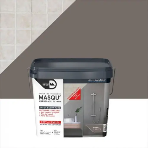 Enduit Masqu‘carrelage et mur MAISON DECO, Pierre de lave, 9 kg - MAISON DECO Achat Immédiat