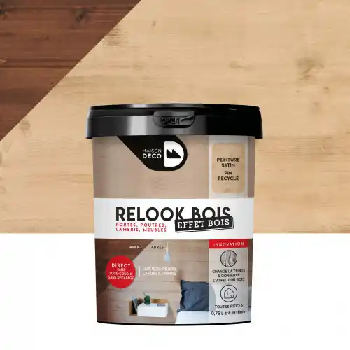 Lasure intérieure poutre et lambris Relook bois MAISON DECO, pin recycle, 0.75 l – MAISON DECO Nouveauté
