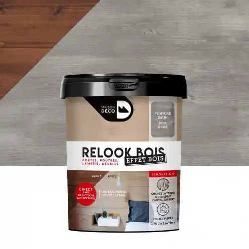 Offre Spéciale Lasure intérieurepoutre et lambris Relook bois MAISON DECO, bois grise satiné, 0 - MAISON DECO
