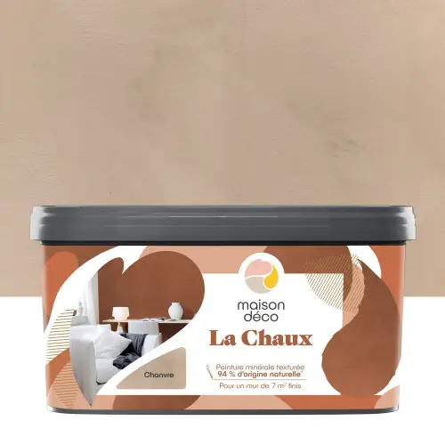 Peinture a effet, La chaux MAISON DECO, chanvre, extramat, 2.5 l - MAISON DECO Produit De Marque