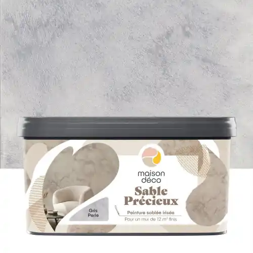 Peinture à effet, Sable precieux MAISON DECO, gris perle, sablé, 2l – MAISON DECO Commander Maintenant