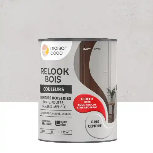 Commande En Gros Peinture Relook bois MAISON DECO, gris cendre satine, 1 l – MAISON DECO