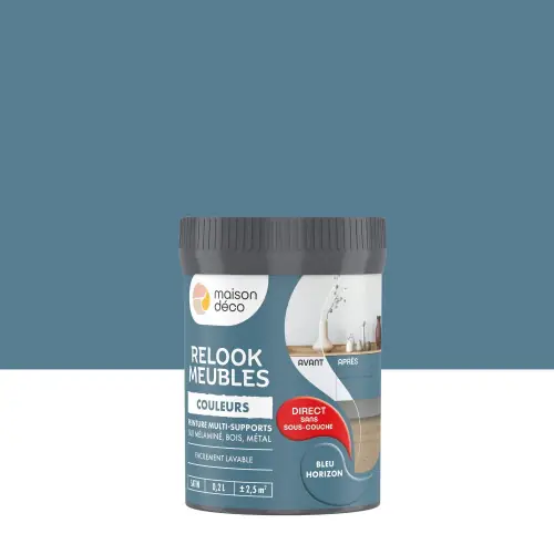 Prix Cassé Peinture Relook meuble MAISON DECO bleu horizon satine 200 ml – MAISON DECO