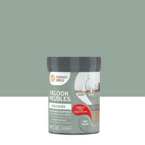 Peinture Relook meuble MAISON DECO vert sauge satine 200 ml – MAISON DECO Bon Marché