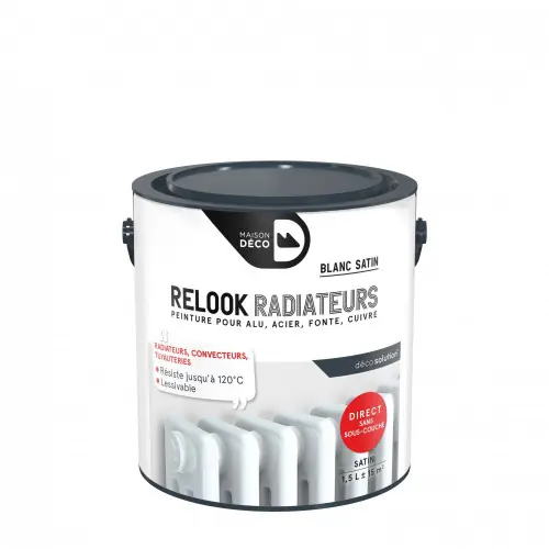 Peinture Relook radiateurs MAISON DECO blanc satiné 1.5 l - MAISON DECO Produit De Marque