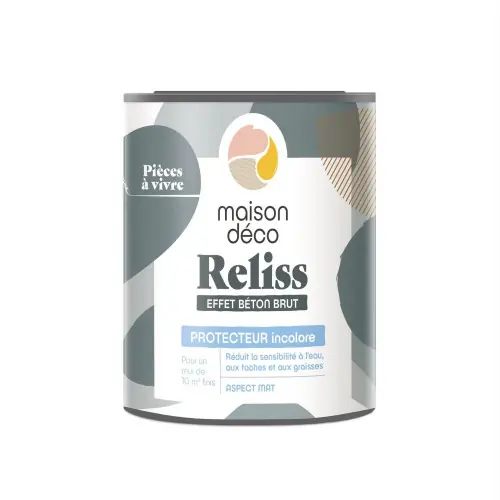 Expédié Aujourd'hui Protecteur Reliss beton, MAISON DECO, protecteur incolore satiné, 1l - MAISON DECO